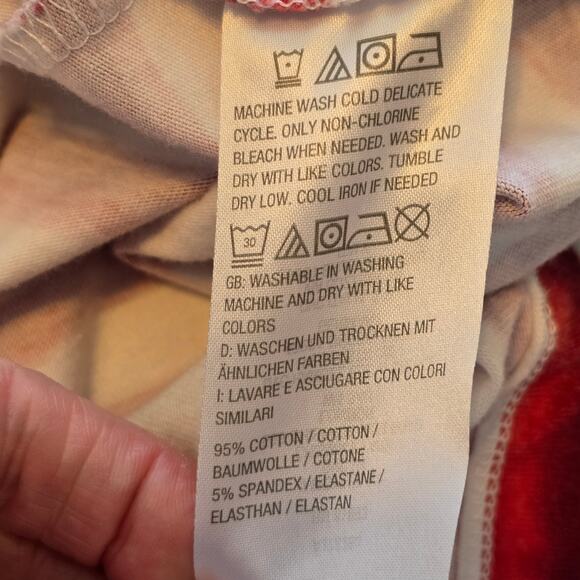 D&Co Top Womens Size XL Multicolor Stars and Stripes Short Sleeve Cotton Blend - Picture 4 of 10